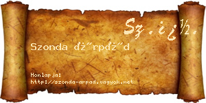 Szonda Árpád névjegykártya