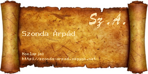 Szonda Árpád névjegykártya